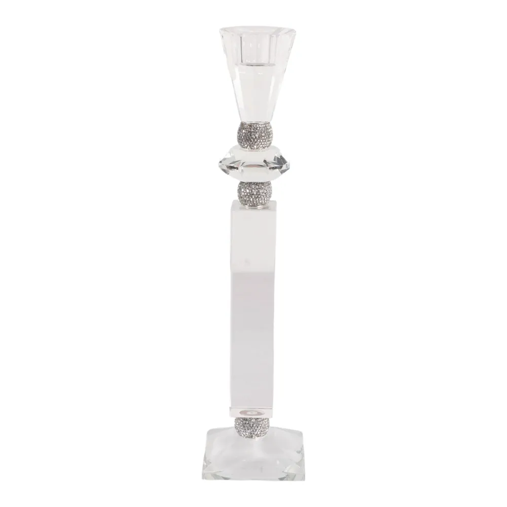 GRANLEYSHAW CLEAR CANDLE HOLDER 12 (IN)
