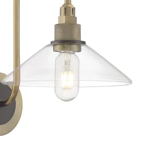 Charis 13'' High 1-Light Sconce - Antique Brass with Oil Rubbed Bronze 4