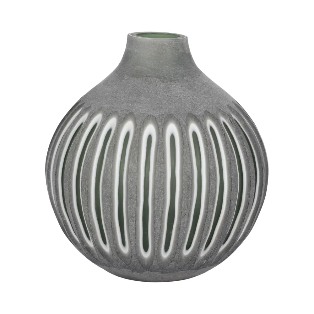 HAMDENSIDE GREEN GLASS VASE 12 (IN)