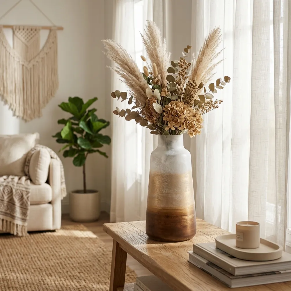 ORIONPARK WHITE GLASS VASE 17 (IN)