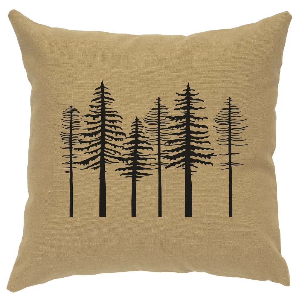 Image Pillow - Trees - Linen Straw