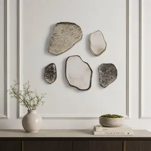 ELROYBURN SET OF 5 SILVER WALL SCULPTURES 12 (IN) 2