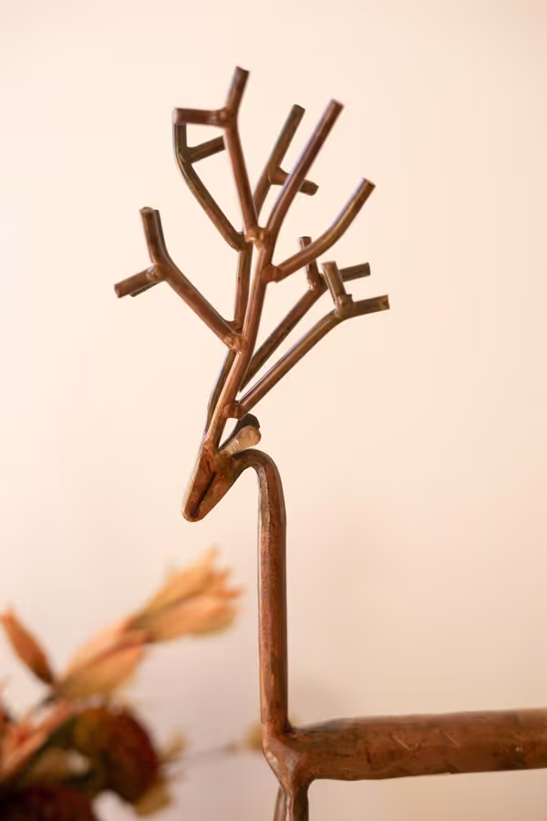 Set of 2 Forged-Iron Deer