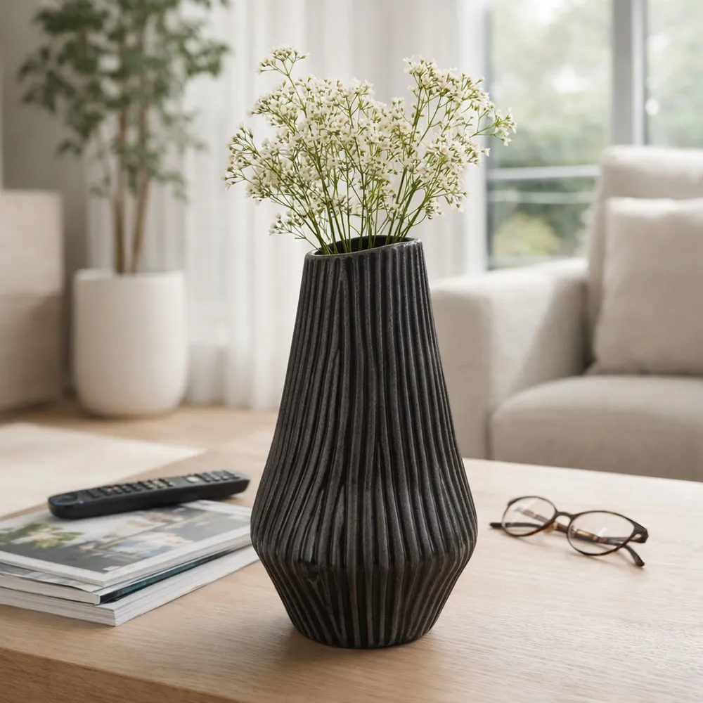 HEYDONWICK BLACK VASE 15 (IN)