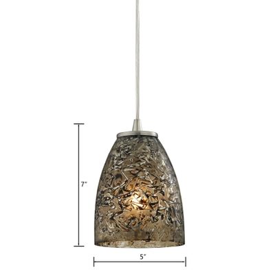 Fissure 5″ Wide 1-Light Mini Pendant - Satin Nickel