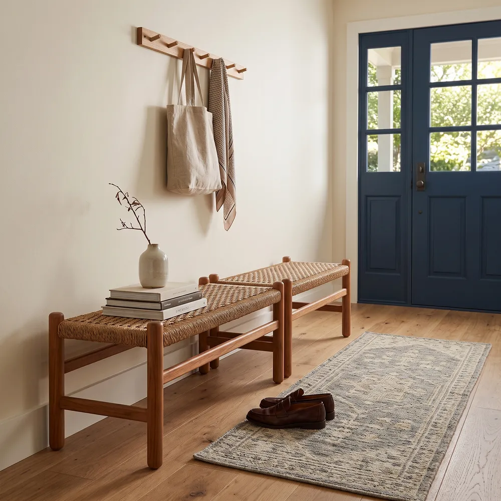 RAMONATON SET OF 2 TAN BENCHES 18 (IN)