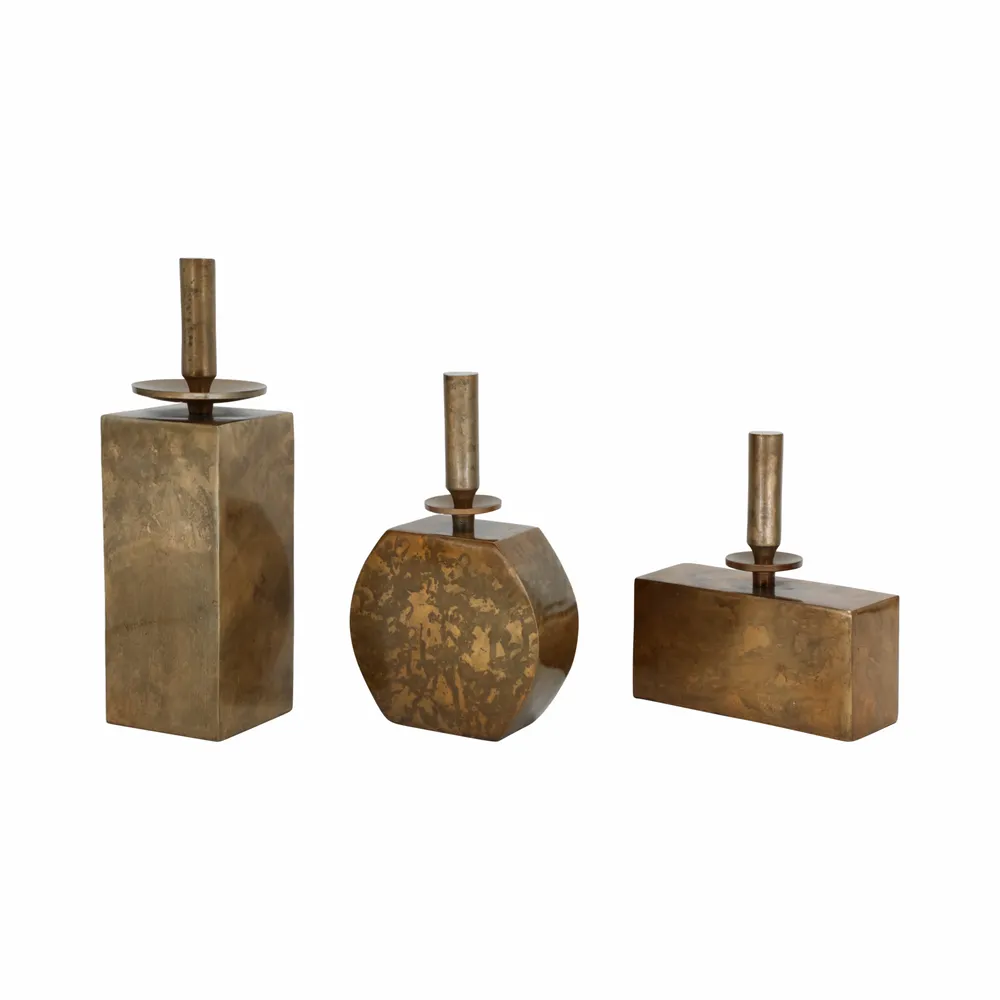 BECKMOOR SET OF 3 GOLD VASES 14 (IN)