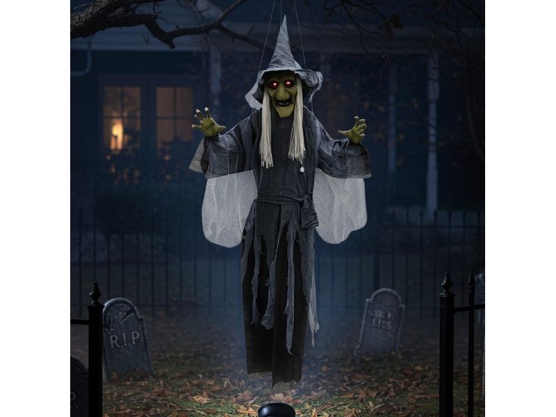 63" Hanging Animated Shaking Witch 5