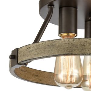 Transitions 14'' Wide 3-Light Semi Flush Mount - Oil Rubbed Bronze 3