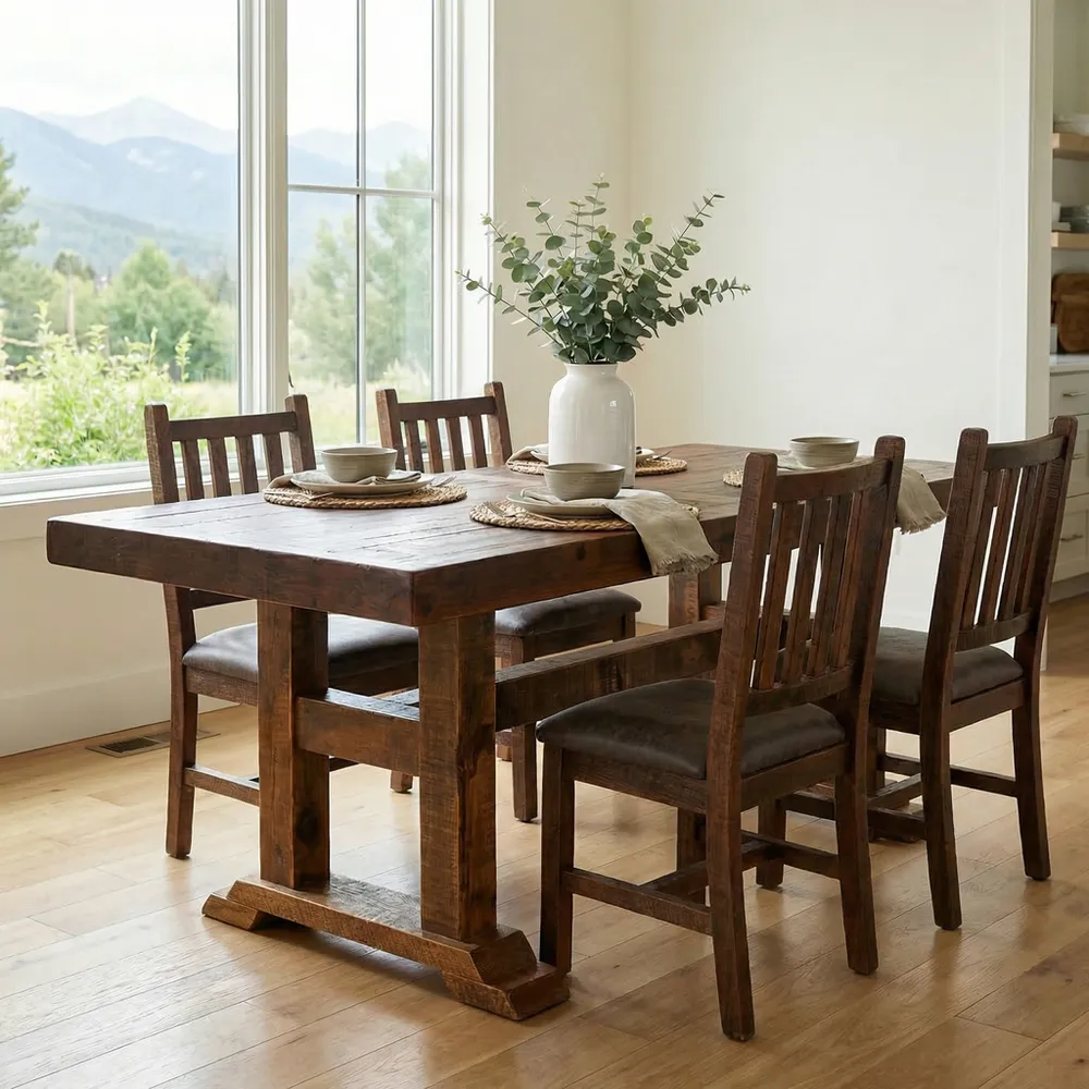 Barnwood Timbers Rectangle Dining Table - 8-foot - Artisan Top