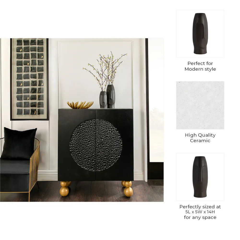 NELSONSHAW BLACK VASE 14 (IN)