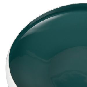Greer Bowl - Low White and Turquoise Glazed 4