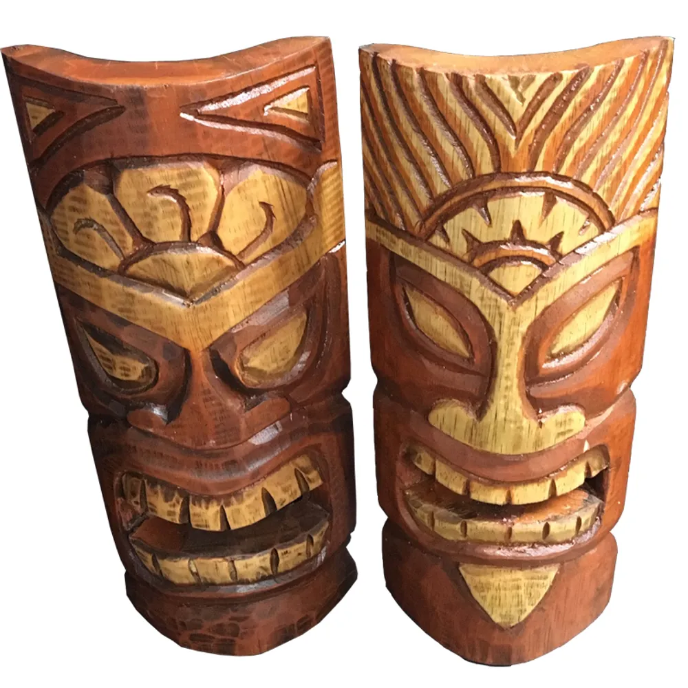 11-3/4" NATURAL TIKI MASK 2-ASSORTED