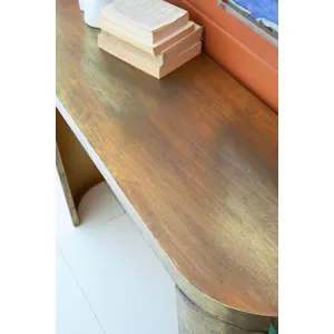 Oval Antique Brass Console Table 2