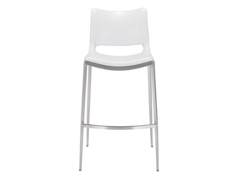 Ace Barstool White & Silver 4