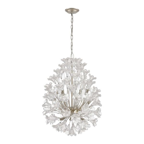Celene 22'' Wide 12-Light Chandelier - Aged Silver