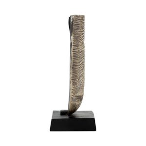 METAL,11",CORRUGATED HALF CIRCLE SCULPTURE,IVORY 3
