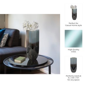 HARTONPARK BLUE GLASS VASE 14 (IN) 9