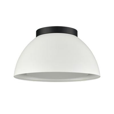 Pelham 10″ Wide 2-Light Flush Mount - Matte Black with Matte White