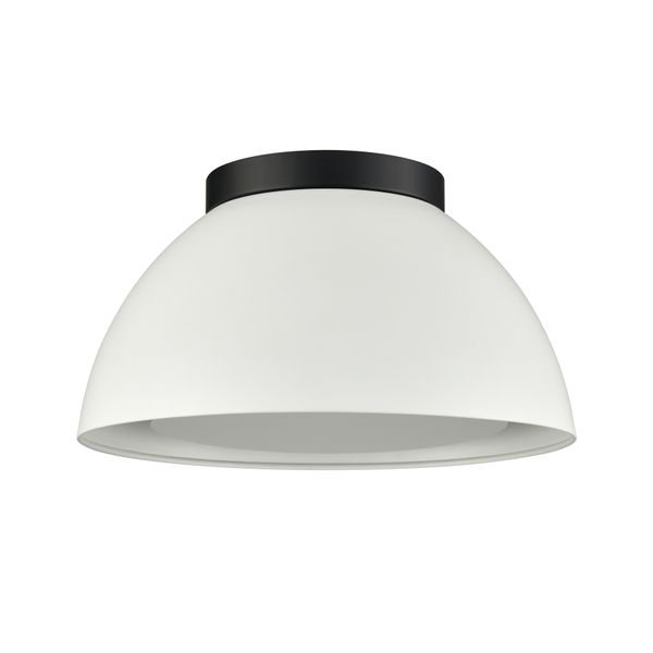 Pelham 10'' Wide 2-Light Flush Mount - Matte Black with Matte White