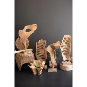 Blooming Hand-Carved Teak Root Bowl 4