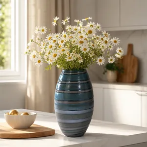 DENVERRIDGE BLUE GLASS VASE 10 (IN) 2