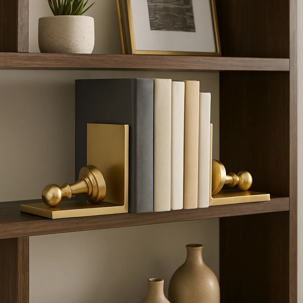 BECKETTPARK SET OF 2 GOLD BOOKENDS 6 (IN)