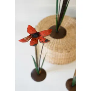 Set of 3 Recycled Iron Flowers 3