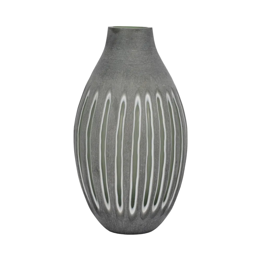 DESMONDCROSS GREEN GLASS VASE 17 (IN)