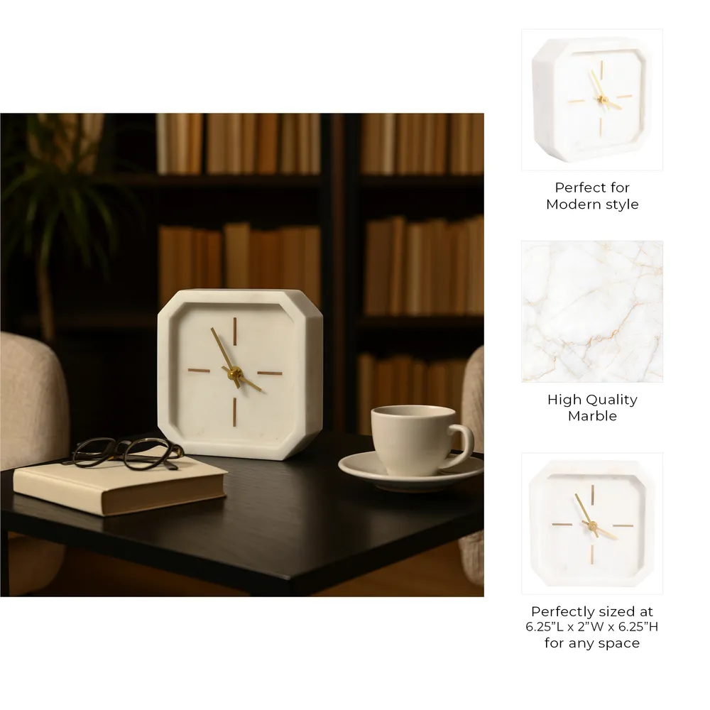 VALESTONE WHITE CLOCK 6 (IN)