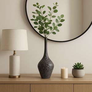 DOUGALROSE GRAY GLASS VASE 21 (IN) 11