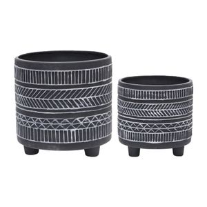 COHENGROVE SET OF 2 BLACK PLANTER 8 (IN) 1