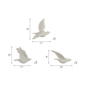 RUEMOOR SET OF 3 WHITE WALL SCULPTURES 13 (IN) 9