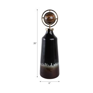 GRAYDONWIND BROWN GLASS VASE 20 (IN) 9
