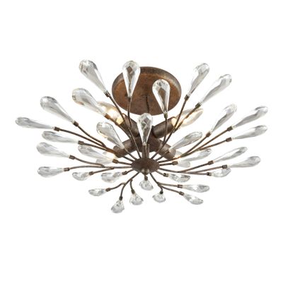 Crislett 22″ Wide 4-Light Semi Flush Mount - Sunglow Bronze