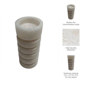 FERRISSIDE WHITE CANDLE HOLDER 8 (IN) 10