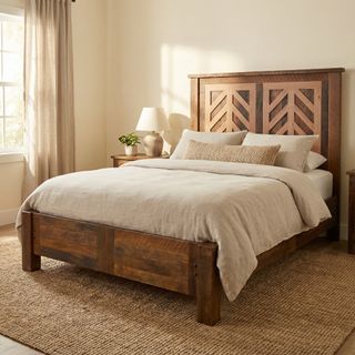 Colonial Barnwood Roanoke Bed with Rail System - Cal King