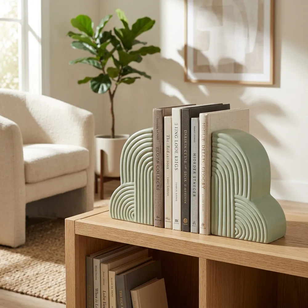 HAROLDPARK SET OF 2 GREEN BOOKENDS 10 (IN)