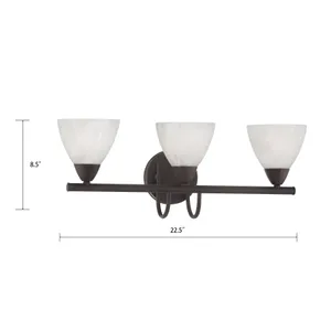 Tia 22.5'' Wide 3-Light Vanity Light - Painted Bronze 2