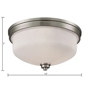 Casual Mission 13'' Wide 3-Light Flush Mount - Brushed Nickel 2