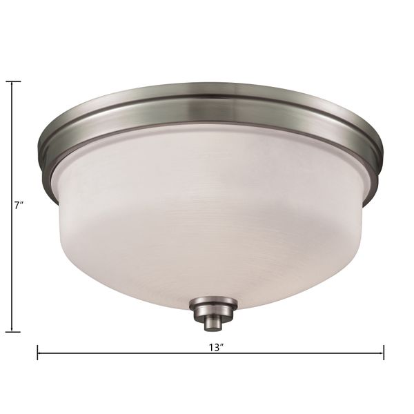 Casual Mission 13'' Wide 3-Light Flush Mount - Brushed Nickel