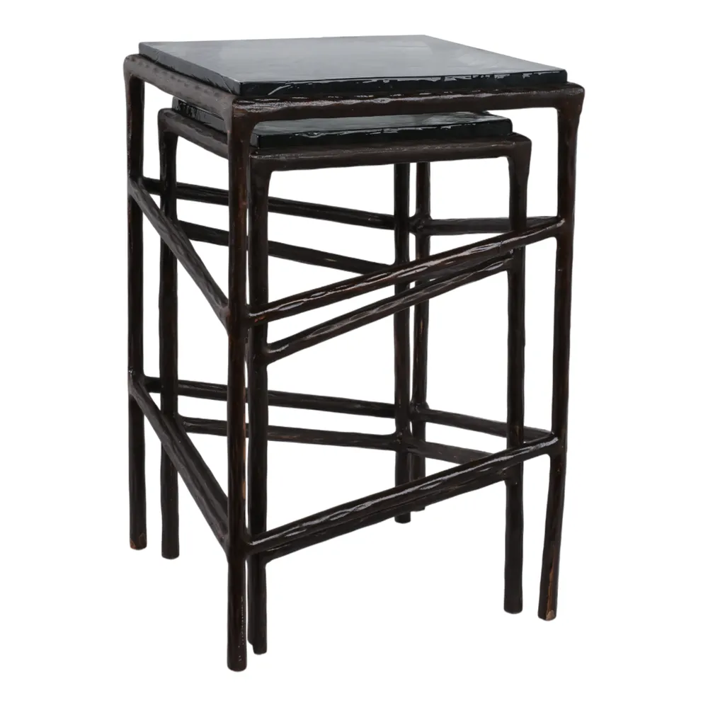 HADWICKBEACH SET OF 2 GOLD TABLE 25 (IN)