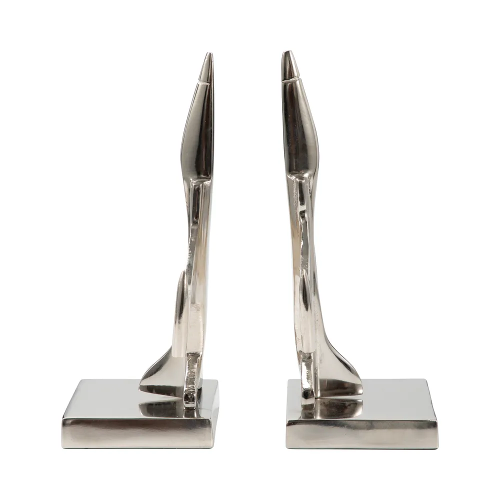 BRAEGROVE SET OF 2 SILVER BOOKENDS 9 (IN)