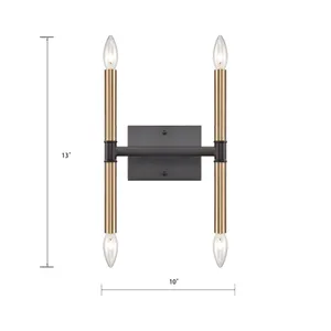 Notre Dame 13'' High 4-Light Wall Sconce - Oil Rubbed Bronze and Gold 2