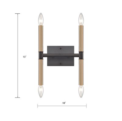 Notre Dame 13'' High 4-Light Wall Sconce - Oil Rubbed Bronze and Gold
