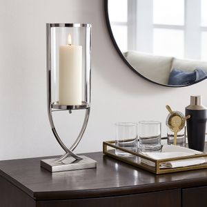 OLIVERHAVEN SILVER CANDLE HOLDER 23 (IN) 2