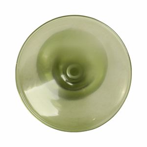 7" VINTAGE GLASS TAPER CANDLE HOLDER, OLIVE 6
