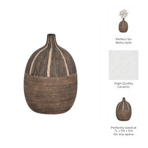 10"H TRIBAL VASE, BROWN 9