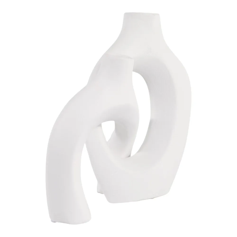 BURGESSVALE SET OF 2 WHITE VASES 13 (IN)