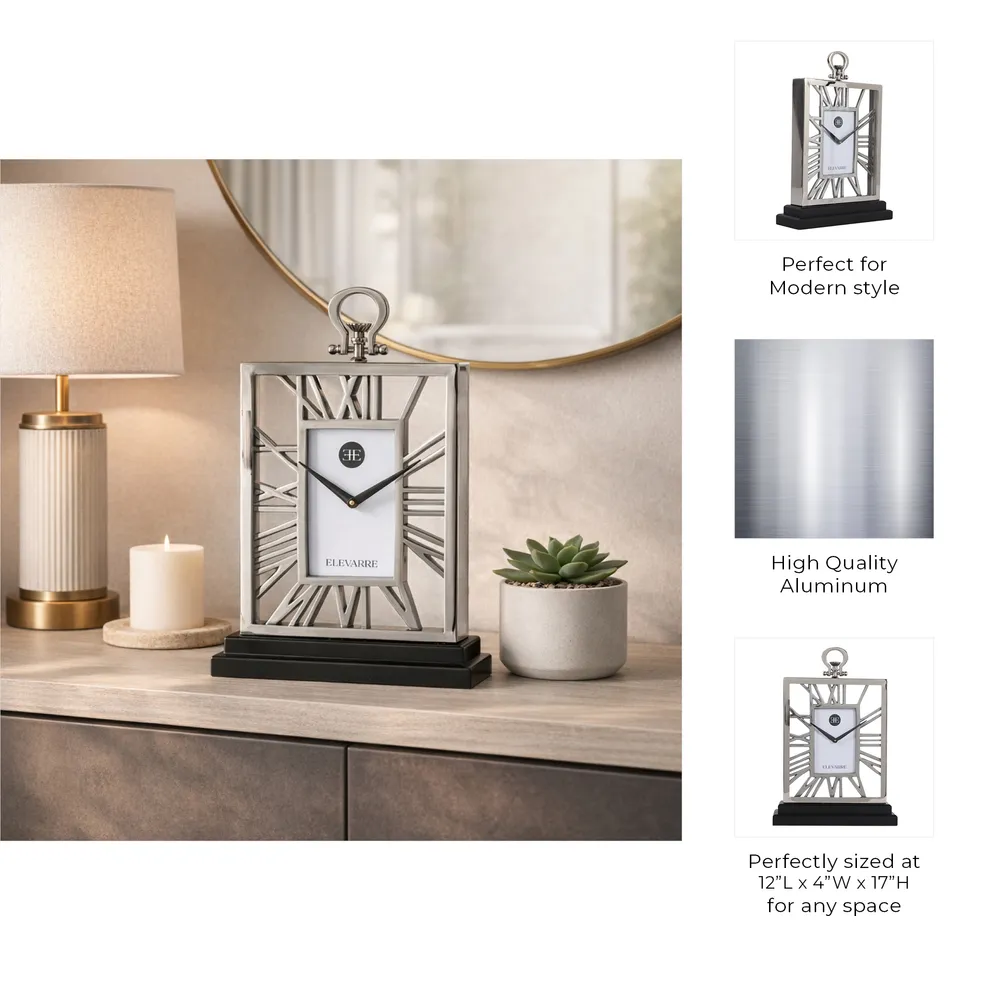 LARKHAVEN SILVER CLOCK 17 (IN)